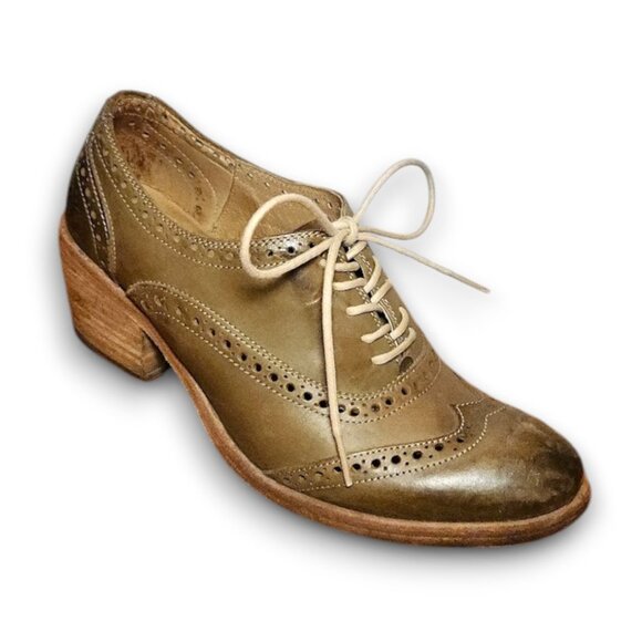 FRYE Maggie Wingtip Oxford Brogue Heeled Shoes